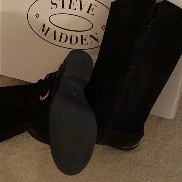 Steve Madden Suede Boots - Black - Picture 2 of 5